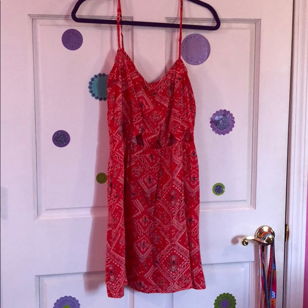 H&M NWT | Red Orange Cutout Dress